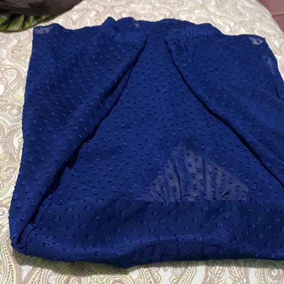 Banana Republic Royal Blue Textured Blouse - Picture 3 of 3